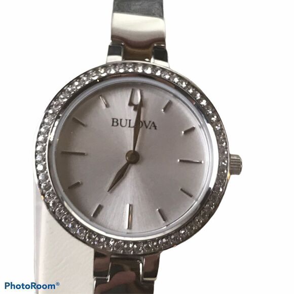 Bulova ladies Steel Watch and Halo NWT - Picture 1 of 8